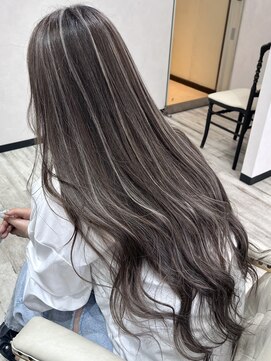 ベルヘアーデザイン 堺東(Belle hair Design) ハイライトレイヤーカット韓国風イルミナカラーグレージュ堺東