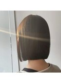 アプリコットオレンジ艶感ストレートボブ