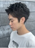 MEN’S HAIRセンターパートスパイラルパーマニュアンスパーマ
