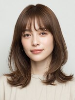 ヘアー ミッション 心斎橋店(hair Mission)&nbsp;ミディアムレイヤー/顔まわりカット/透明感アッシュベージュ