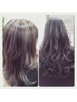 クロシェットヘアデザイン シルバーアッシュハイライト