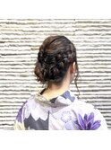 あみあみスッキリ涼しげスタイル/着物/ヘアセット/着物ヘア