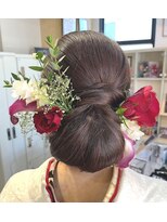 ヘアーアンドメイク マニス(hair&make manis) 成人式着物和服着付けヘアセット 華やかシニヨンアップスタイル