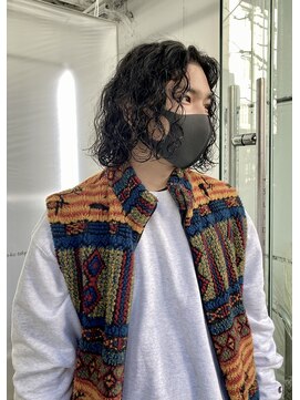 ユイツ メンズボブ×スパイラルパーマ