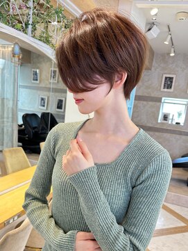 ロンド ストラーダ 心斎橋(Lond strada) ショート×ハイライト白髪ぼかし×マチルダボブ[心斎橋]