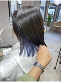 インナーカラー×鮮やかブルー