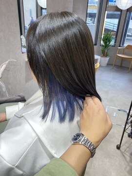 アルファ ヘアー(ALPHA HAIR) インナーカラー×鮮やかブルー