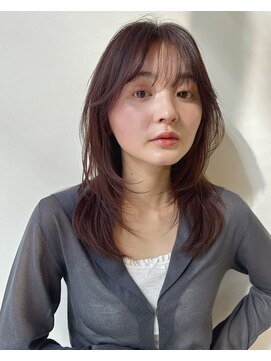 ブリンク(blink) レイヤーミディアムピンクブラウン前髪ありブリーチなし