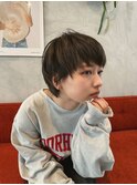 ハイライトマッシュショート_ホワイトアッシュ_ショートパーマ