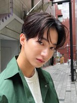 艶センターパートニュアンスパーマダークアッシュ韓国マッシュ