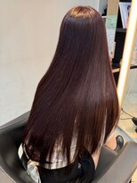 インク サカエ(inq sakae)&nbsp;髪質改善　ピンクブラウン　艶髪ロング　小顔カット