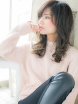 ブルー(BLUE)&nbsp;*CUORE水戸*…オリーブアッシュx無造作パーマフリンジウェーブb