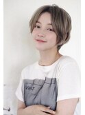 小顔ナチュラル丸みショーボブ透明感アッシュベージュ池袋g