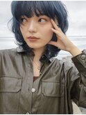 【tetote江坂】インディゴターコイズブルージュ×ボブウルフ