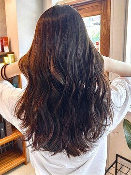 リッチ 菊名店(Rich) オレンジブラウン　ウェーブヘア　暗髪　ツヤ髪　菊名