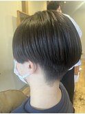 センター分け韓国風マッシュ×透明感カラー