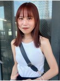 外ハネミディ　顔周りレイヤー　オレンジブラウン【天神大名】