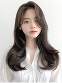 【洗練された大人の韓国風セミロング】