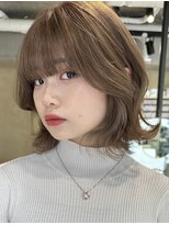 ティア(Tia.)&nbsp;縮毛矯正/髪質改善トリートメント/ミディアムヘア/グレージュ