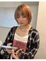 シイ(SIE)&nbsp;オレンジ＋ベージュ、デザインカラーボブ