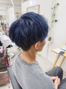 チェレ オレ 新金岡店(Chere ore) ネイビーブルー・ブルーブラック・メンズ刈り上げマッシュ