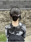浴衣ヘア シニヨン アップスタイル まとめ髪 着物ヘア