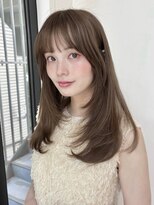 ローネス ギンザ(LONESS ginza)&nbsp;ロングレイヤー/ハッシュカット/ヘーゼルブラウン/透明感カラー