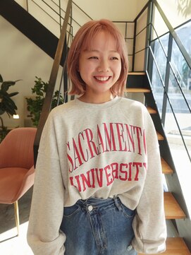 フィルドール 大分明野店(fild'or) ピンクベージュ×ミニボブ