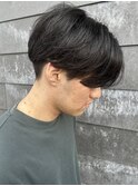 メンズマッシュセンターパートスパイラルパーマニュアンスパーマ