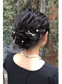 首元スッキリアップヘア＊ヘアセット ヘアアレンジ お呼ばれヘア