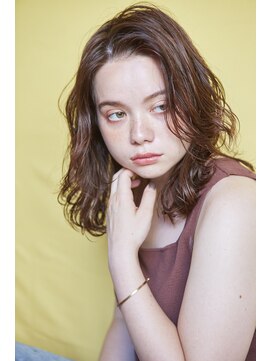 ラレイ(Lalei) 【Lalei】オレンジベージュ×センターパートセミディ【ささき】