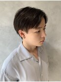 センターパート×ナチュラルマッシュ