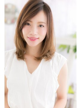 ミック ヘアアンドメイク アップ 駒込店(miq Hair&Make up) 縦長フォルム◎インナーハイライトかきあげ前髪抜け感ヘアa1