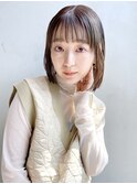 外はねボブ_チェリーブラウンフェミニンロング_98857