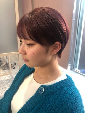 ジーナ セントラル銀座(Zina) 小顔カット＊丸みショート＊ラベンダーピンク【ZinaCENTRAL】