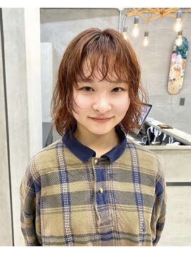 テトヘアー(teto hair) オレンジブラウン　ボブパーマ