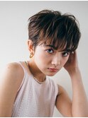 マニッシュクールショート／ショコラアッシュ/耳だしショート