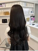 韓国 くびれロング レイヤー ワンホンヘア 小顔前髪