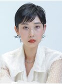 ショートウルフ/ウルフ/マレット/大人ウルフ/黒髪/くせ毛活かし