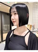 黒髪ボブタッセルボブ切りっぱなしボブミニボブ