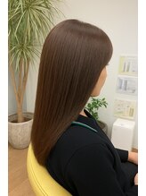 カットサロン ウシジマ(CUT SALON USHIJIMA) 【顔まわりレイヤーうる艶ストレート×ラベンダーブラウン】