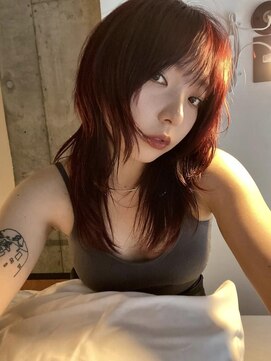 ボコカ(bococa) 【macana】レイヤーパーマレッドブリーチ無し向ヶ丘遊園