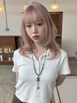 リヴ ウメダ(LIV umeda) ミルクティーピンク/トリプルカラー/ミディアムレイヤー/梅田