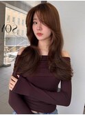 《SOYON》ロングレイヤー 色気 かきあげバング　エレガンス