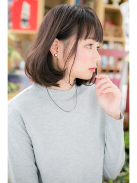 カバーヘア イヴ 戸頭店(COVER HAIR EVE) チャコールグレージュひし形切りっぱなしボブh4戸頭30代40代