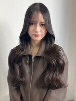 アンニュ(annuy)&nbsp;顔周りカット 小顔カット 黒髪 韓国風くびれヘア ヨシンモリ