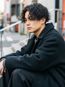 コトナ 越谷店 メンズカット/爽やかに動くツイストパーマ/センターパート/越谷