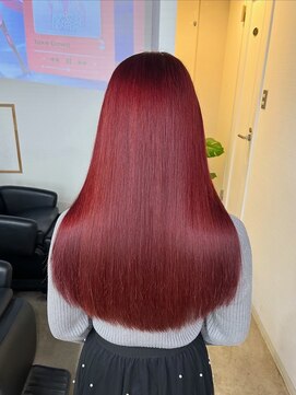 バンクスヘアー(BANK'S HAIR) 池袋レッドカラー赤髪ハイトーンダブルカラーケアブリーチ