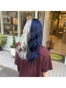 アルマヘアー(Alma hair by murasaki) ◎ブルー×ホワイトの2トーンカラー◎