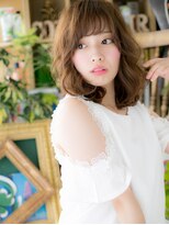 カバーヘアアンドスパ ブリス 浦和(COVER HAIR&SPA bliss) くせ毛風ココアブラウン斜めバングロブg浦和20代30代40代